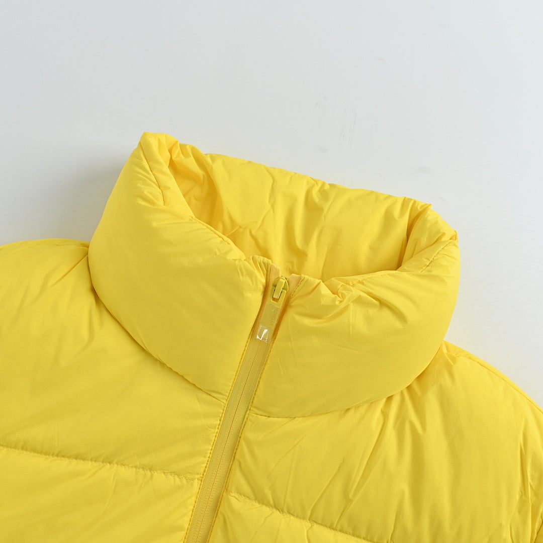 Moncler Stand Collar Solid Color Double Zipper Down Jacket