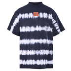 Balenciaga Caution Label Tie-Dye Stripe Oversized T-Shirt – Navy