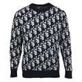 DIOR CD All-Over Logo Jacquard Knit Sweater in Cotton-Wool Blend (Two Colors)