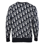 DIOR CD All-Over Logo Jacquard Knit Sweater in Cotton-Wool Blend (Two Colors)