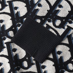 DIOR CD All-Over Logo Jacquard Knit Sweater in Cotton-Wool Blend (Two Colors)