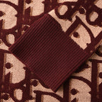 Dior Oblique All-Over Jacquard Knit Crew-Neck Sweater in Bordeaux & Blush