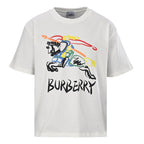 BURBERRY Graffiti Equestrian Knight Print Crew-Neck Short-Sleeve T-Shirt