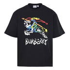 BURBERRY Graffiti Equestrian Knight Print Crew-Neck Short-Sleeve T-Shirt