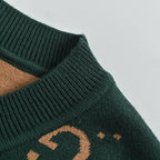 Gucci Forest Green All-Over Monogram Jacquard Crewneck Knit Sweater