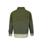 Gucci Olive Bleach-Fade Denim Chore Coat with Snap Closure