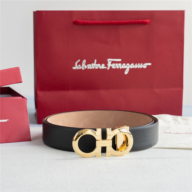 Ferragamo Gancini Belt – Calfskin Leather | Classic