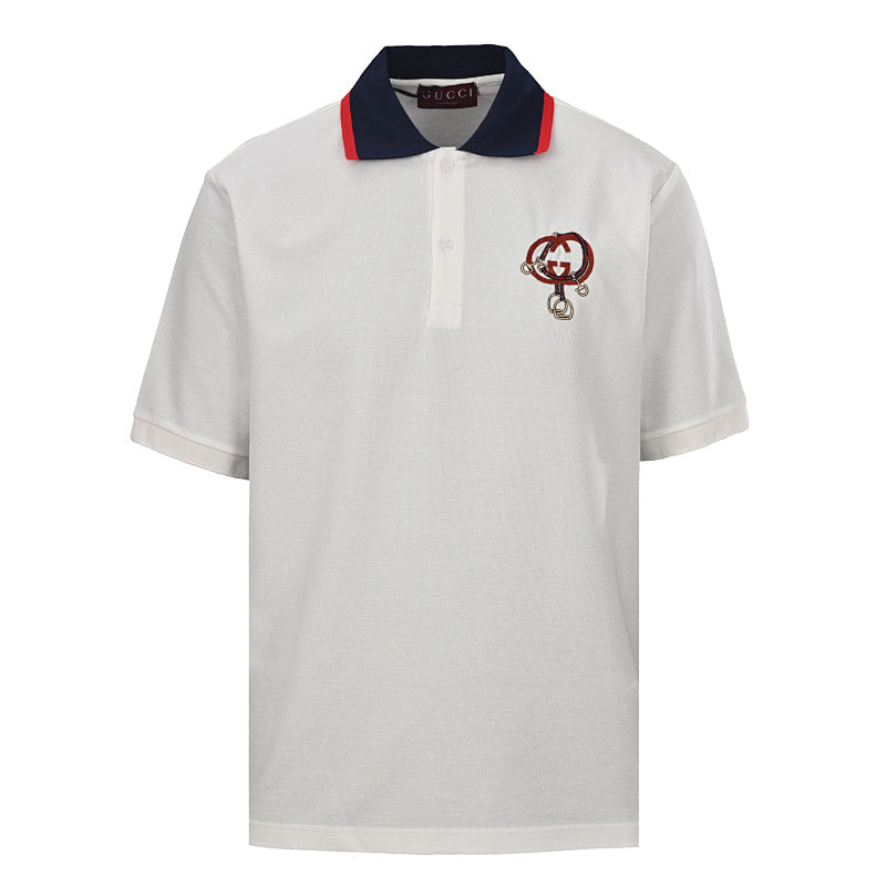 GUCCI Classic Double G Embroidered Polo Shirt