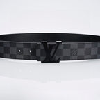 Louis Vuitton Black Lacquer Buckle Leather Belt