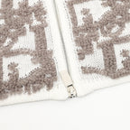 Dior White and Grey Oblique Zip-Up Cardigan