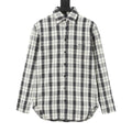 Balenciaga Black and White Plaid Button-Up Shirt