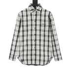 Balenciaga Black and White Plaid Button-Up Shirt