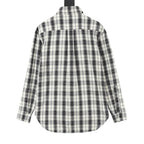 Balenciaga Black and White Plaid Button-Up Shirt