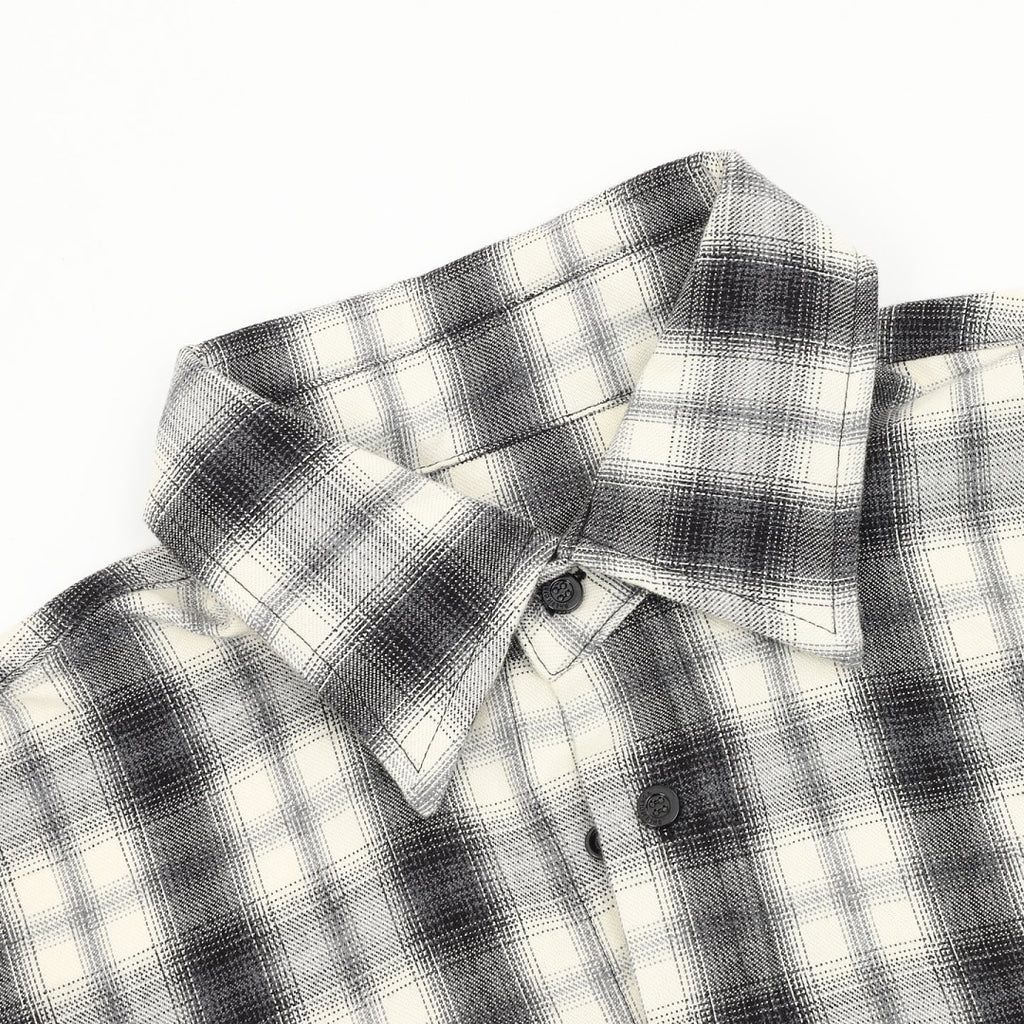 Balenciaga Black and White Plaid Button-Up Shirt