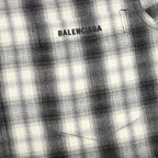 Balenciaga Black and White Plaid Button-Up Shirt