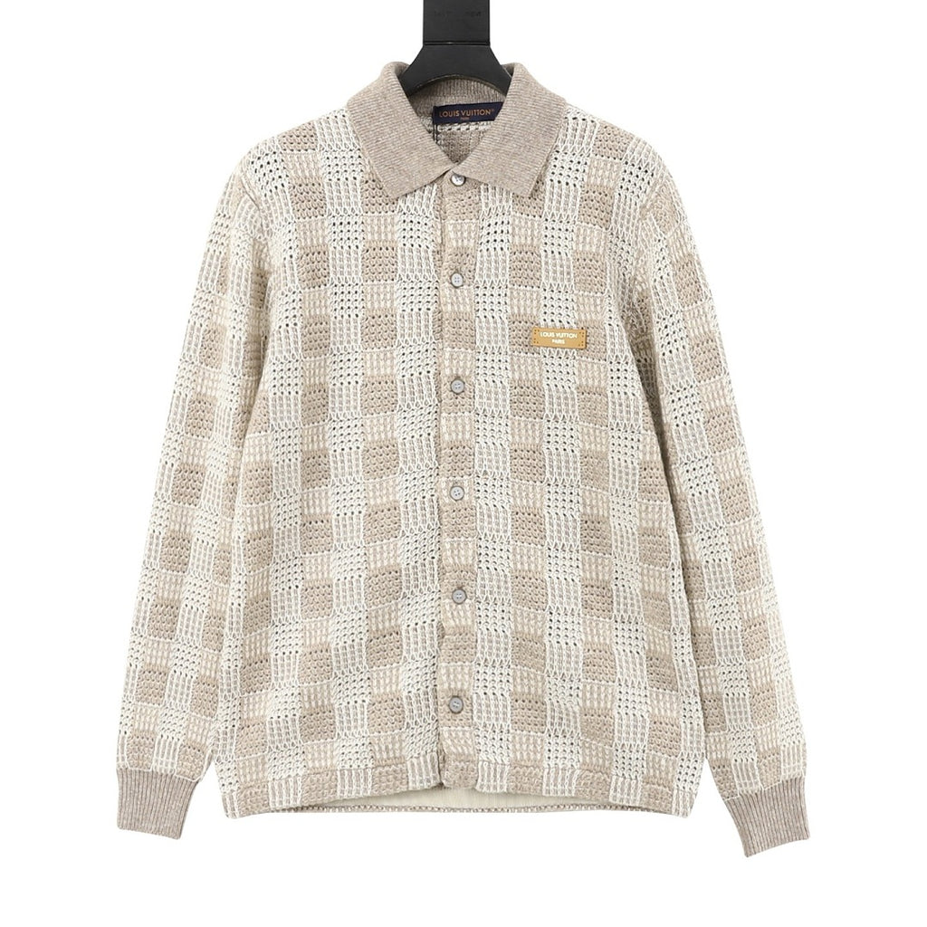Louis Vuitton Cream Textured Knit Cardigan
