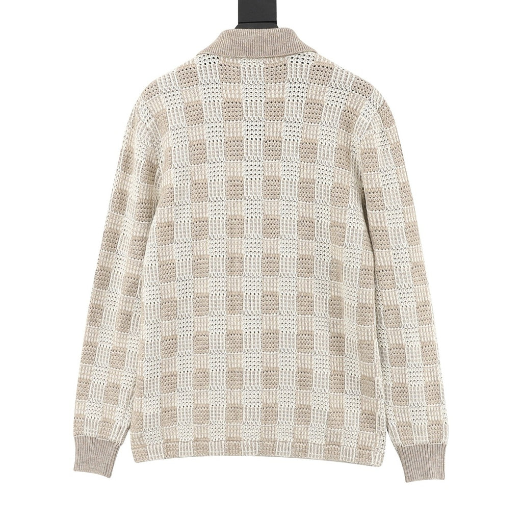 Louis Vuitton Cream Textured Knit Cardigan