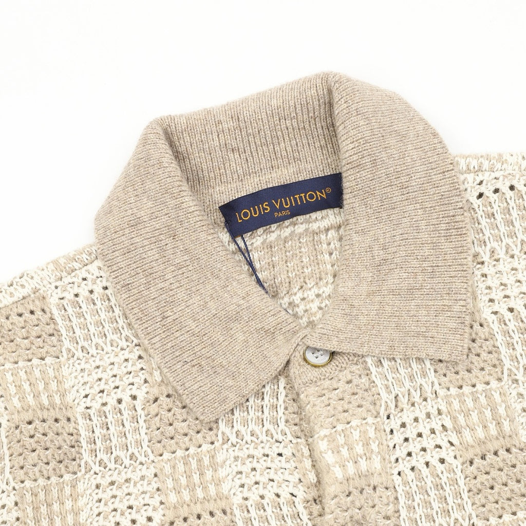 Louis Vuitton Cream Textured Knit Cardigan