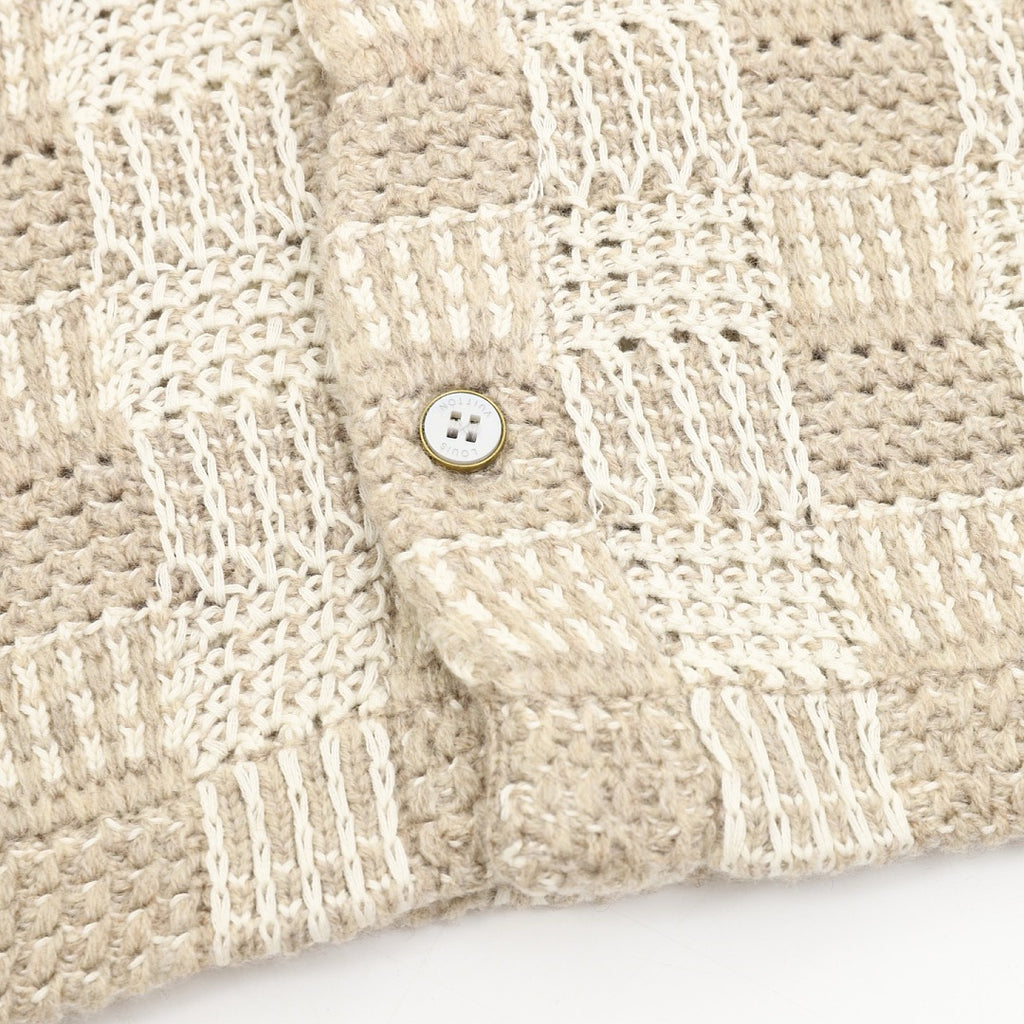 Louis Vuitton Cream Textured Knit Cardigan