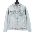 Louis Vuitton Light-Wash Denim Jacket with Patches