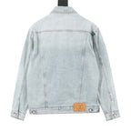 Louis Vuitton Light-Wash Denim Jacket with Patches
