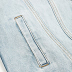 Louis Vuitton Light-Wash Denim Jacket with Patches