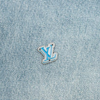 Louis Vuitton Light-Wash Denim Jeans with Playful Embroidery