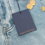 Louis Vuitton Light-Wash Denim Jeans with Playful Embroidery