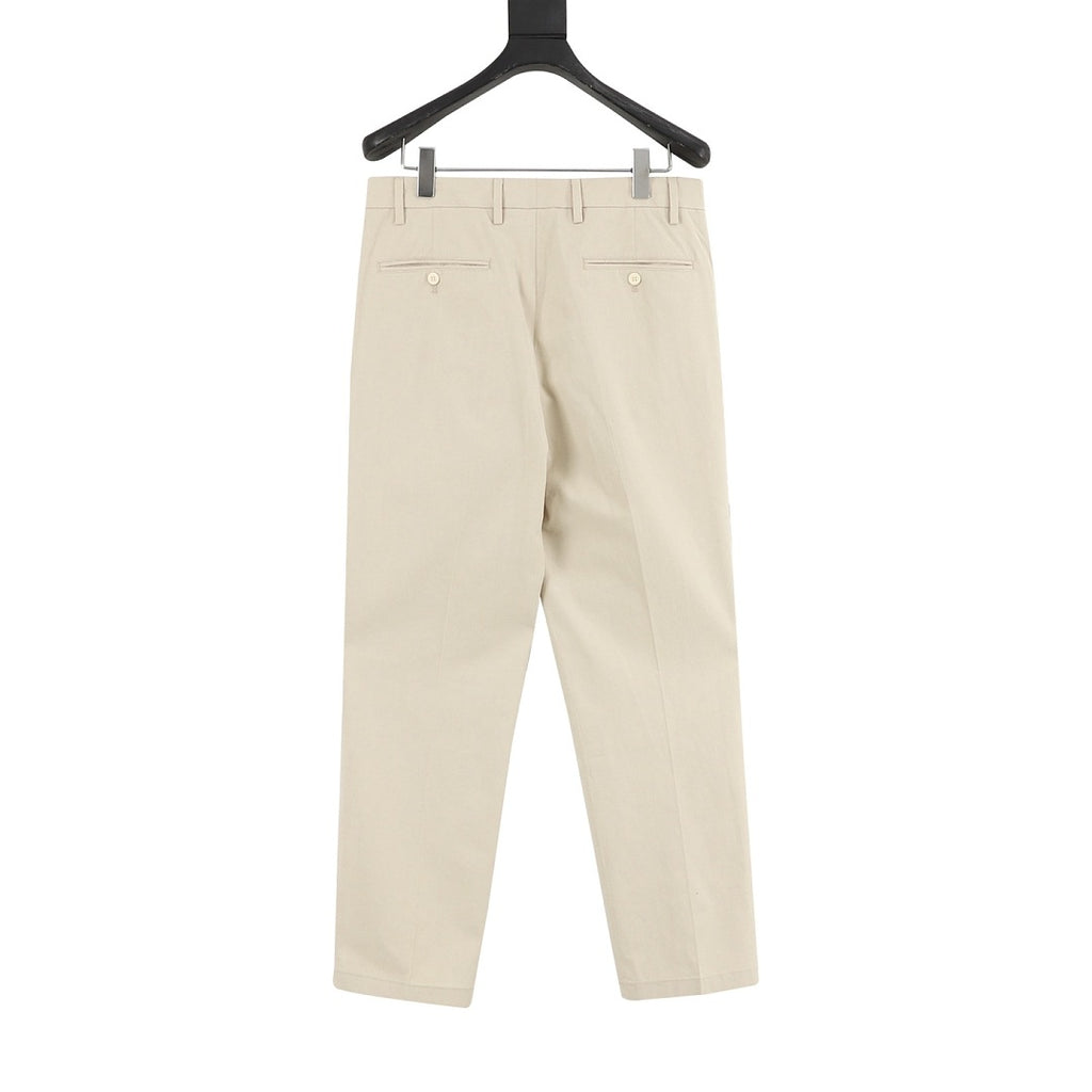 Prada Trousers with Triangle Logo Keychain