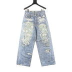 Acne Studios 3D Floral Print Denim Trousers