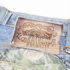 Acne Studios 3D Floral Print Denim Trousers