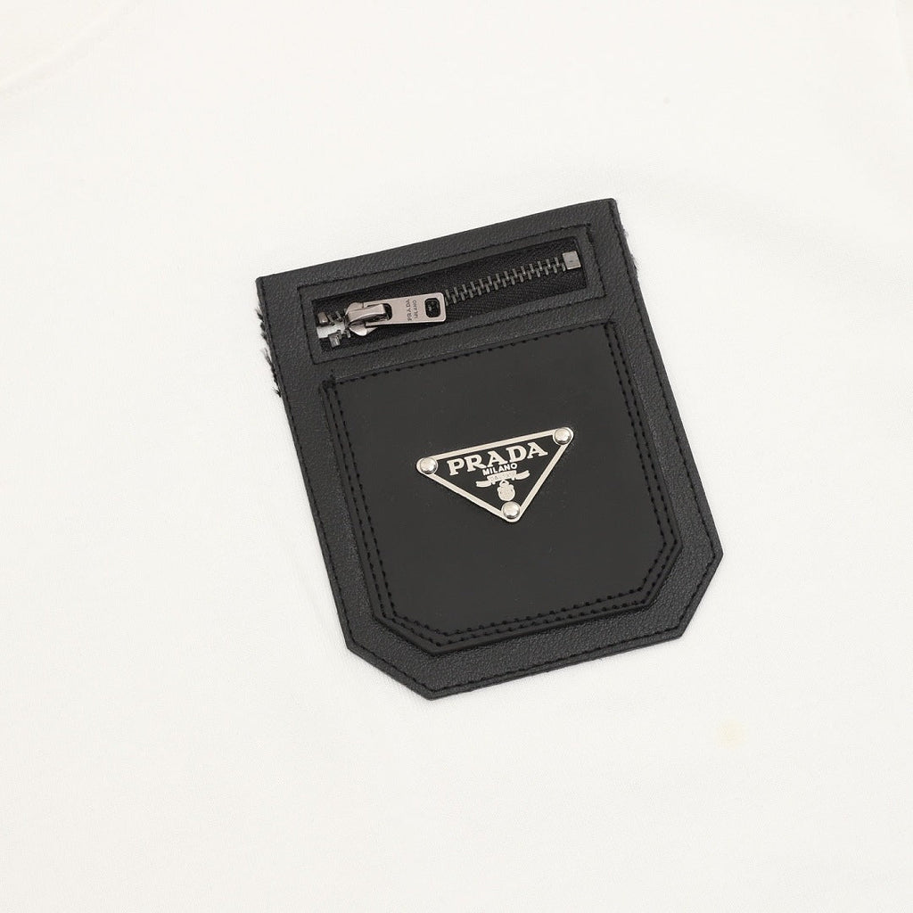 PRADA Nylon Zip-Pocket T-Shirt | 2026 New Collection