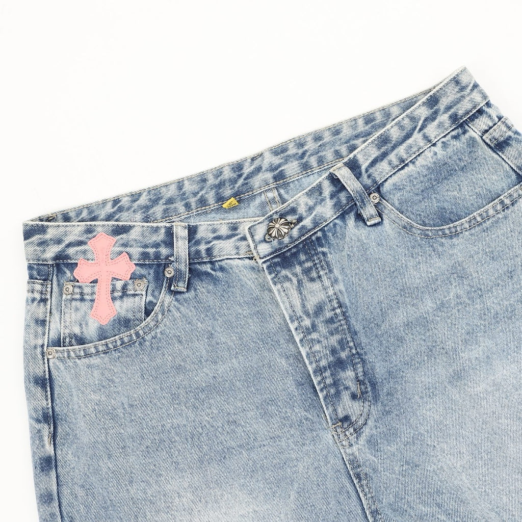 Chrome Hearts x GALLERY DEPT Horsehair Patchwork Leather Flared Jeans