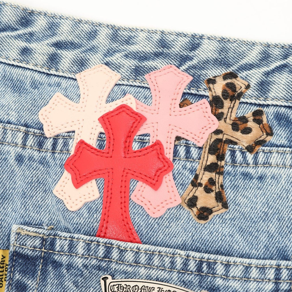 Chrome Hearts x GALLERY DEPT Horsehair Patchwork Leather Flared Jeans