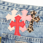 Chrome Hearts x GALLERY DEPT Horsehair Patchwork Leather Flared Jeans