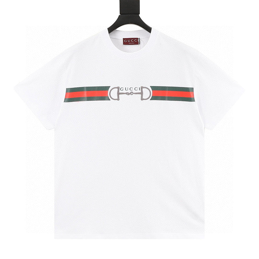 GUCCI Two-Tone Horsebit Web T-Shirt