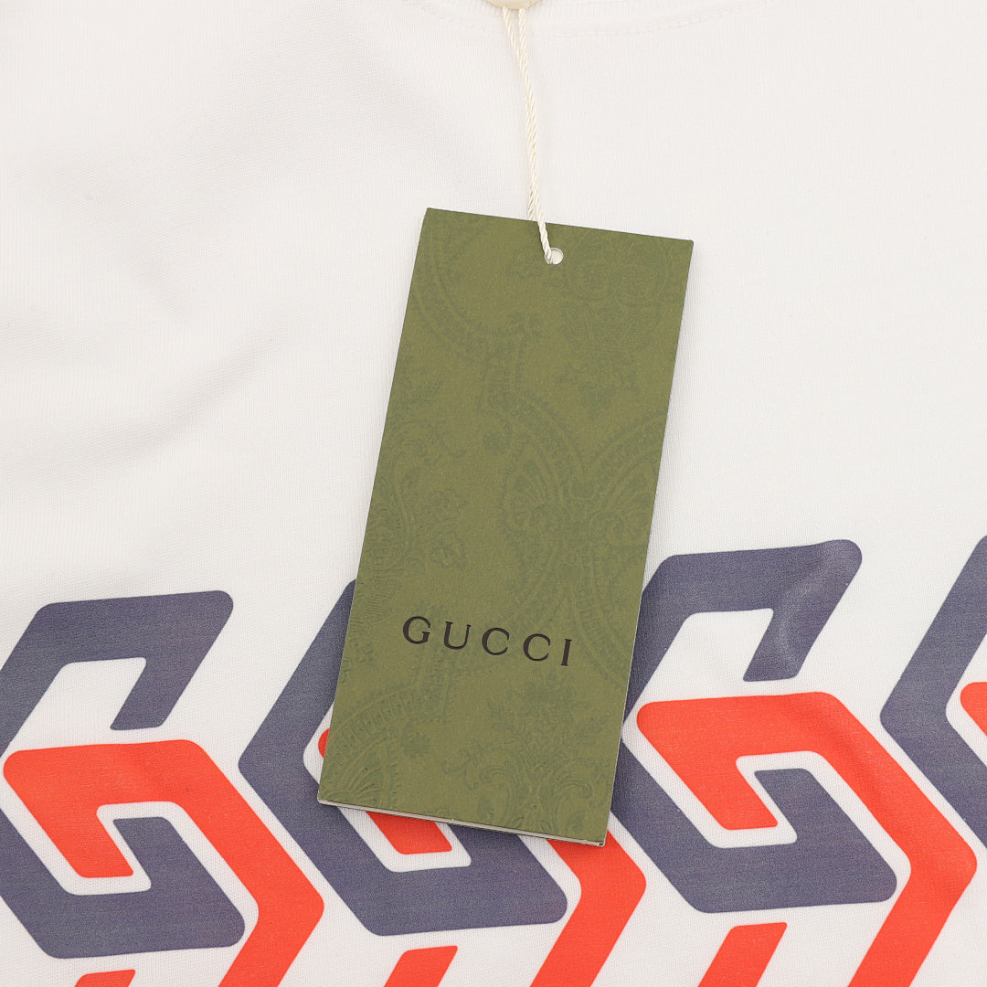 Gucci Interlocking Double G Print Short-Sleeve Top