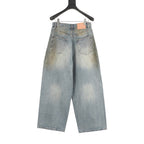 Acne Studios Rhinestone-Embellished Mud-Wash Denim Trousers