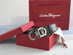 Ferragamo Gancini Leather Belt | Silver Buckle | Italian Luxury