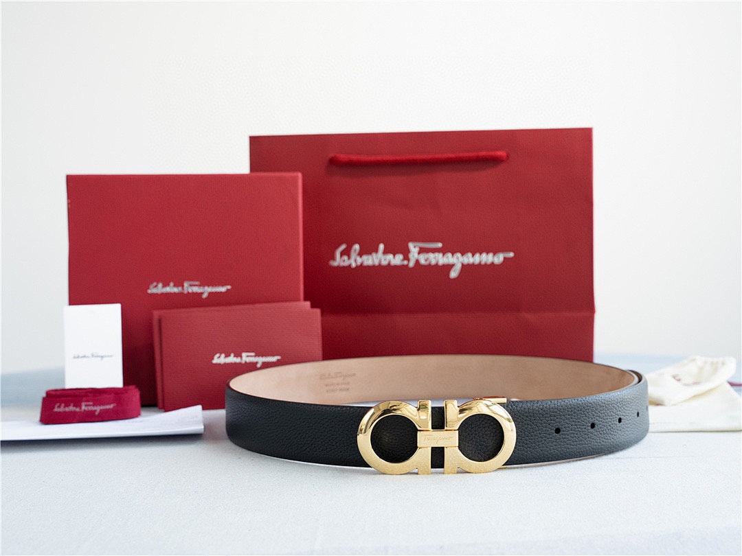 Ferragamo Gancini Belt – Calfskin Leather | Classic