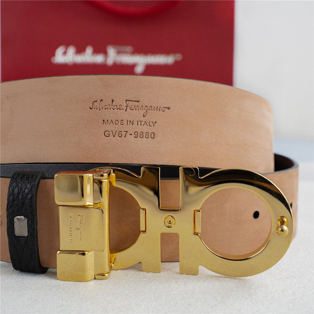 Ferragamo Gancini Belt – Calfskin Leather | Classic