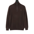 Burberry Dark Brown Half-Zip Cashmere Sweater