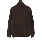 Burberry Dark Brown Half-Zip Cashmere Sweater