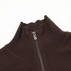 Burberry Dark Brown Half-Zip Cashmere Sweater