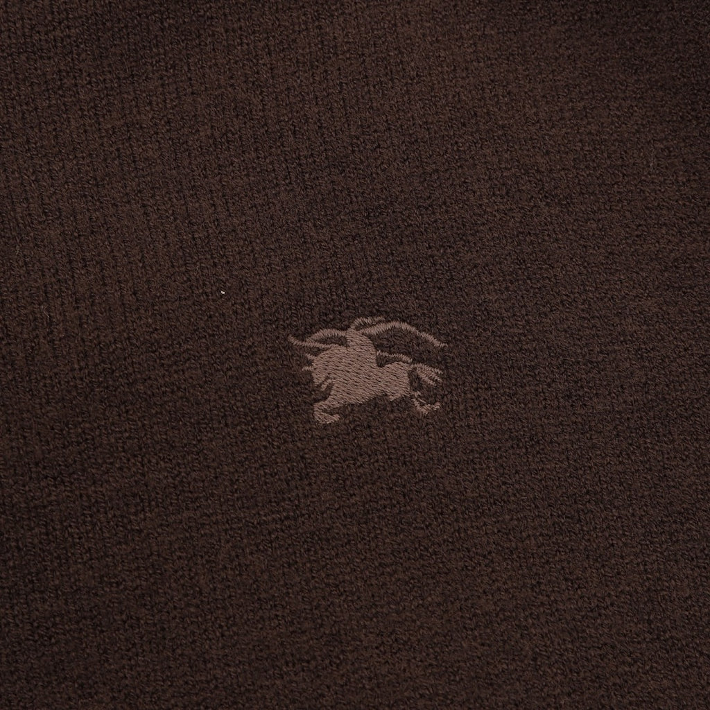Burberry Dark Brown Half-Zip Cashmere Sweater