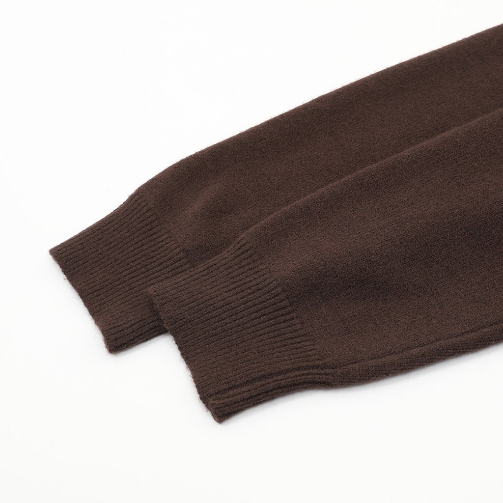 Burberry Dark Brown Half-Zip Cashmere Sweater