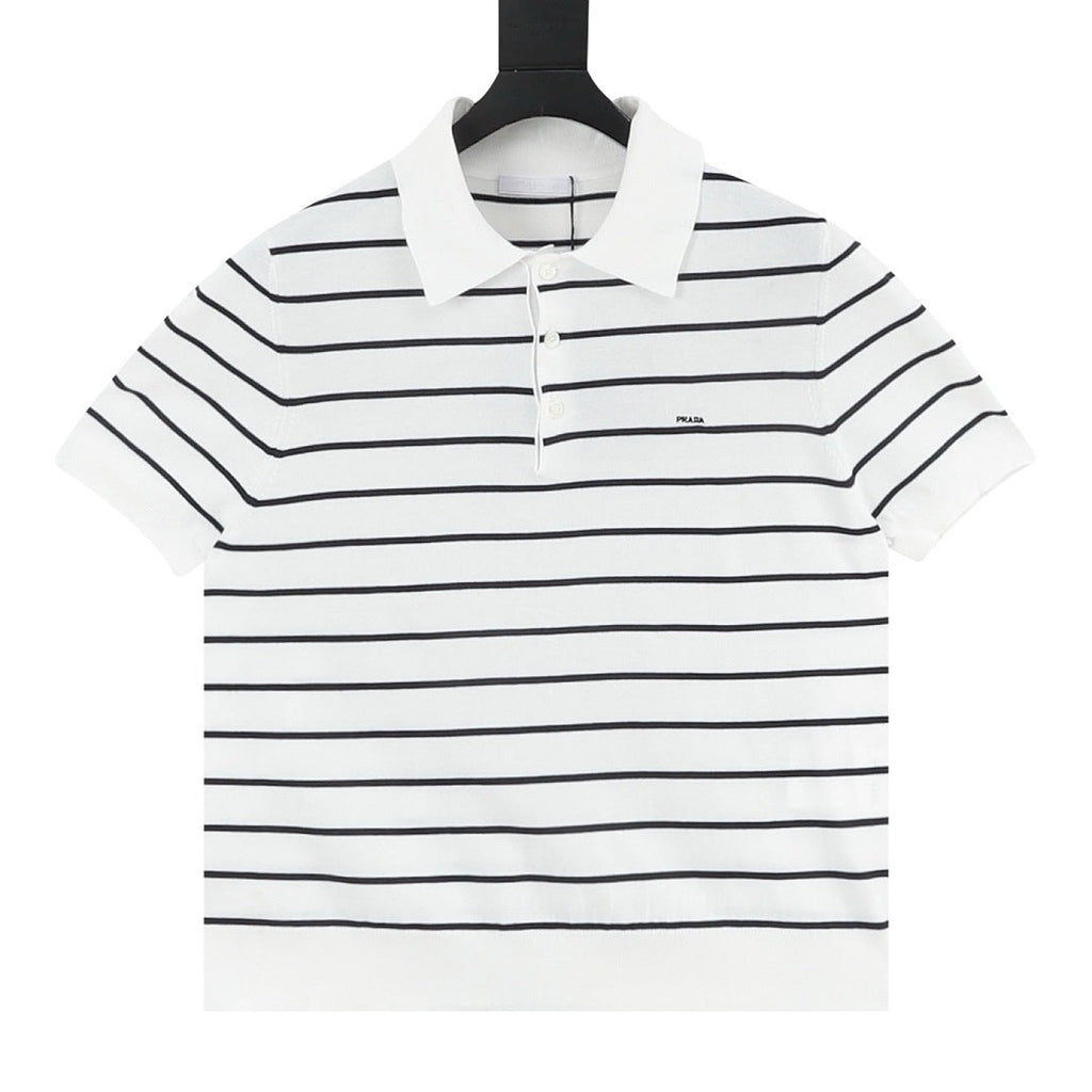 PRADA Stripe Polo Shirt | 2026 New Collection