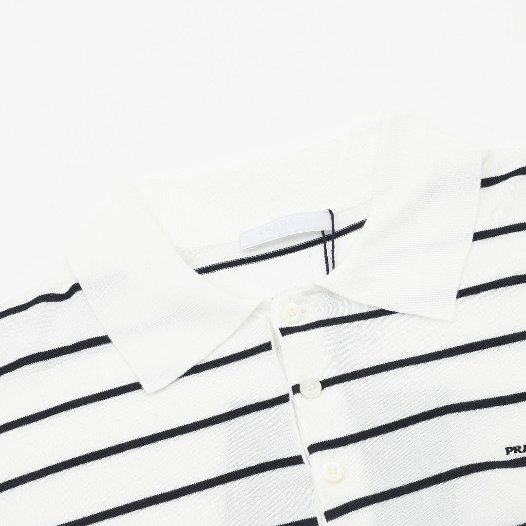 PRADA Stripe Polo Shirt | 2026 New Collection