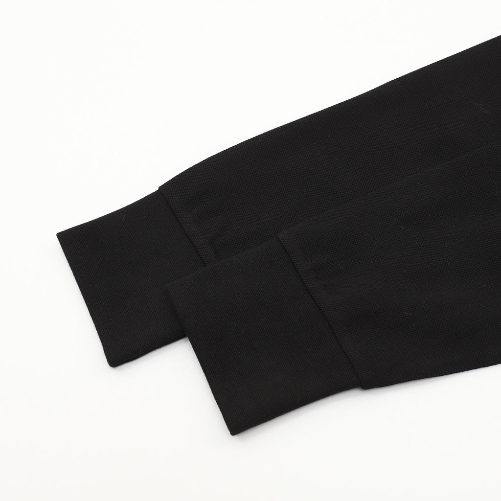 Burberry Black Check-Trim Long-Sleeve Polo Shirt