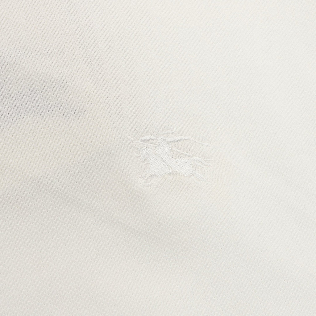 Burberry White Check-Trim Long-Sleeve Polo Shirt